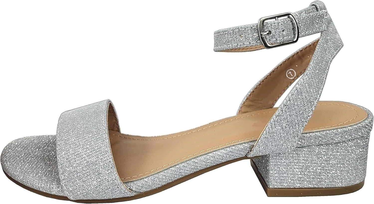 TruFox Open Toe Ankle Strap Low Block Heel Dressy Sandal
