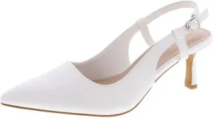 TruFox Women's Pointed Toe Kitten Heel Pumps Slingback Short Heel Slip On
