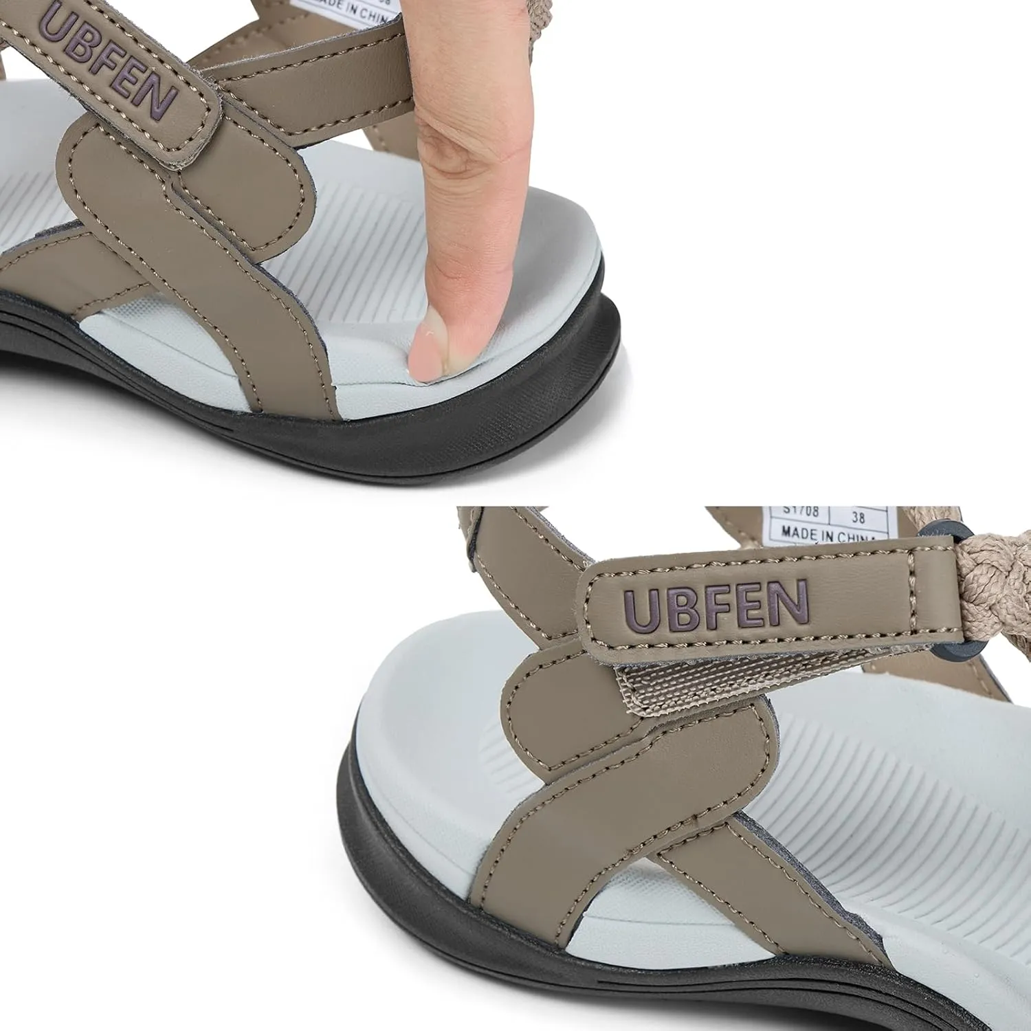 UBFEN Womens Hiking Sandal Sport Sandal Outdoor Comfortable with Adjustable Straps