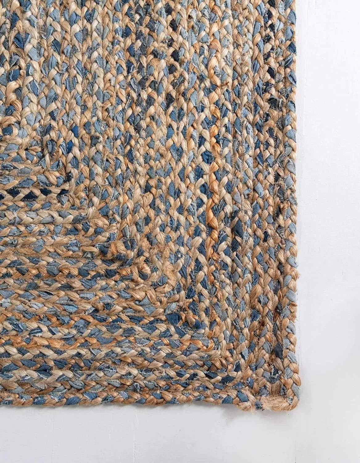 Unique Loom Braided Chindi Collection Casual Modern Blue Runner Rug (2' 2 x 6' 0)