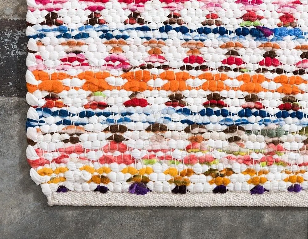 Unique Loom Braided Chindi Collection Casual Modern Multi Runner Rug (2' 6 x 6' 0)