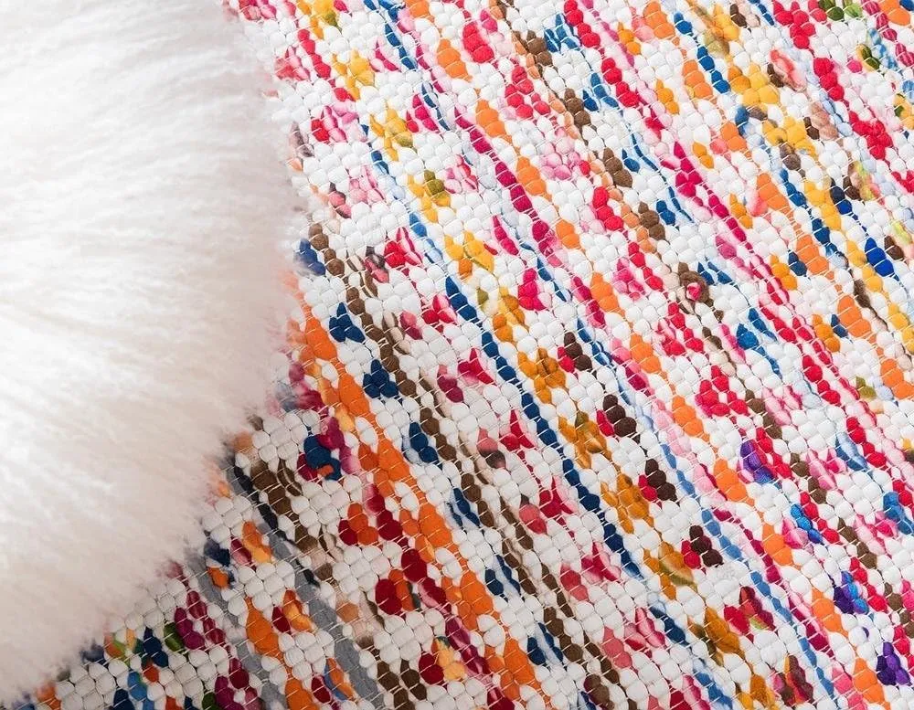 Unique Loom Braided Chindi Collection Casual Modern Multi Runner Rug (2' 6 x 6' 0)