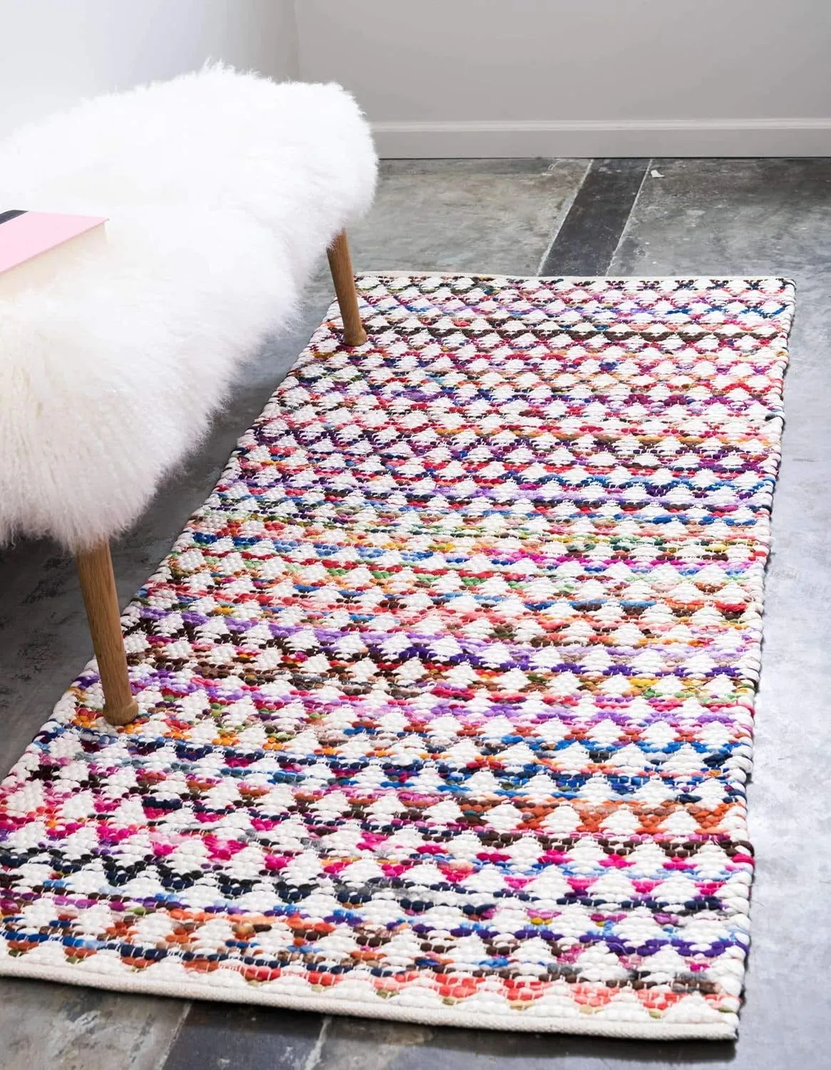 Unique Loom Braided Chindi Collection Casual Modern Multi Runner Rug (2' 6 x 6' 0)