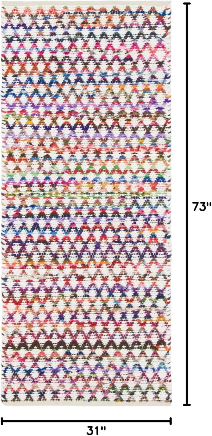 Unique Loom Braided Chindi Collection Casual Modern Multi Runner Rug (2' 6 x 6' 0)
