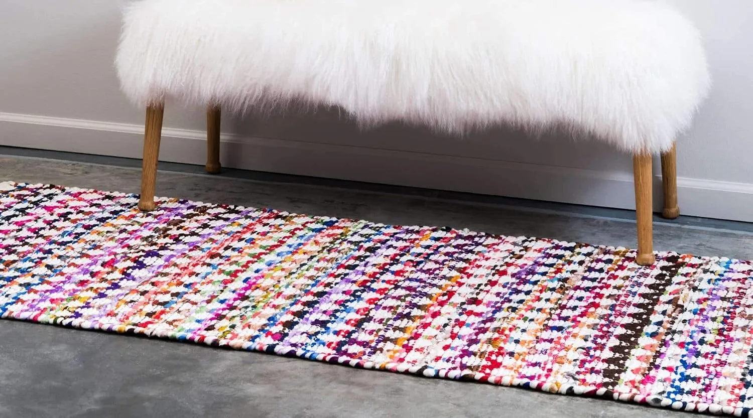 Unique Loom Braided Chindi Collection Casual Modern Multi Runner Rug (2' 6 x 6' 0)