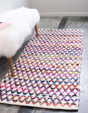 Unique Loom Braided Chindi Collection Casual Modern Multi Runner Rug (2' 6 x 6' 0)