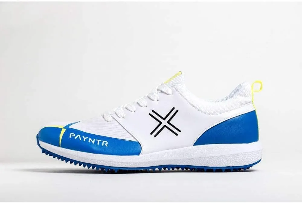 Unisex-Adult Classic V Pimple-White & Blue Cricket Shoes-US9/UK8