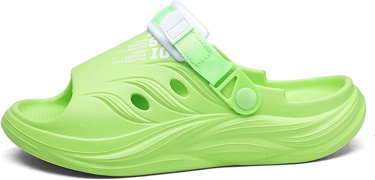 Unisex Slippers with Adjustable Buckle Breathable Hole Design for Summer Casual Sandals