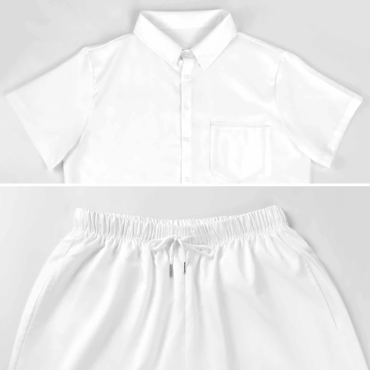 Vintage Style Head of PitbullMen's Two-piece Casual Short-sleeved Shirt Summer Loose Vacation Suit