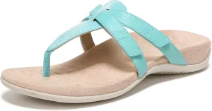 Vionic Women's Rest Karley Vio-Motion Insole Toe-Post Sandal- Supportive Flat Dressy That Includes an Orthotic Insole and Cushioned Outsole for Arch Support, Medium and Wide Fit