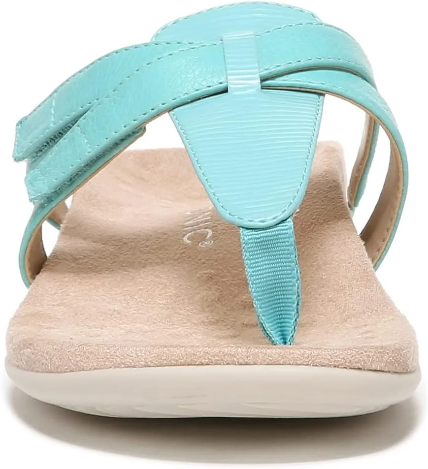 Vionic Women's Rest Karley Vio-Motion Insole Toe-Post Sandal- Supportive Flat Dressy That Includes an Orthotic Insole and Cushioned Outsole for Arch Support, Medium and Wide Fit