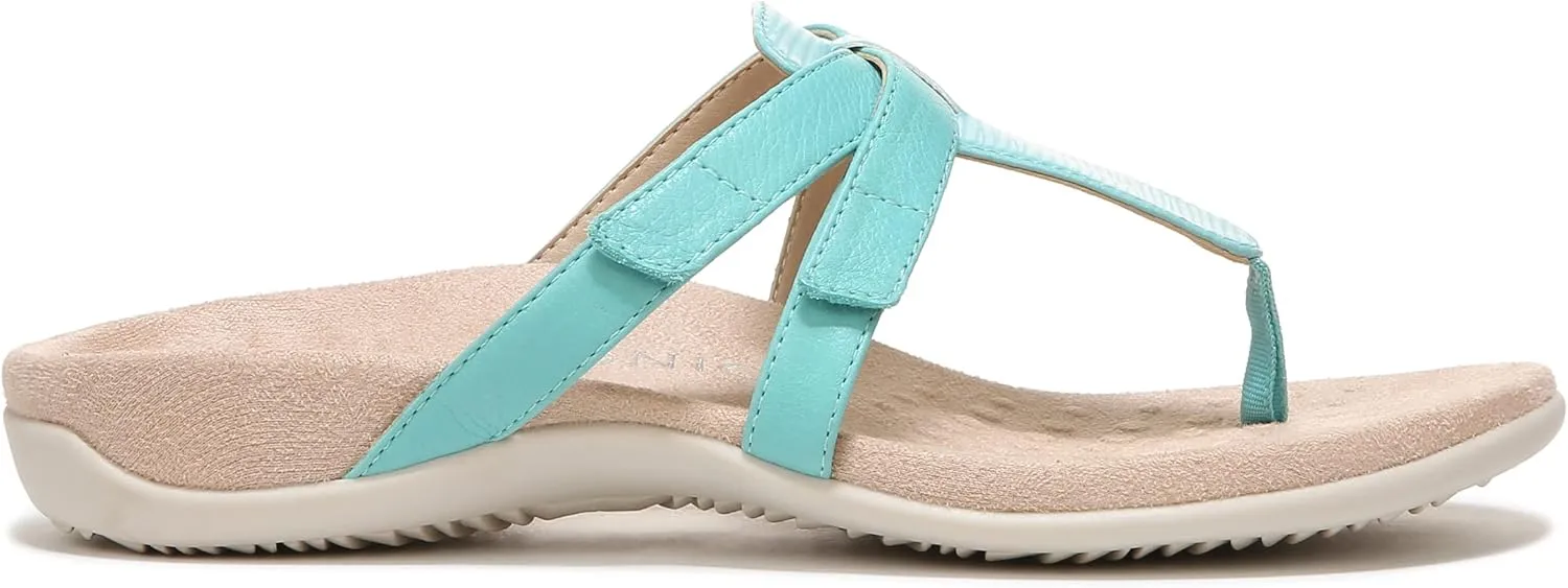Vionic Women's Rest Karley Vio-Motion Insole Toe-Post Sandal- Supportive Flat Dressy That Includes an Orthotic Insole and Cushioned Outsole for Arch Support, Medium and Wide Fit