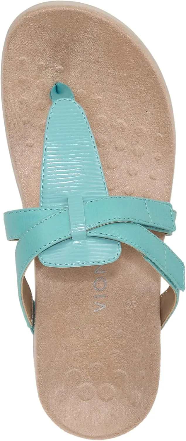 Vionic Women's Rest Karley Vio-Motion Insole Toe-Post Sandal- Supportive Flat Dressy That Includes an Orthotic Insole and Cushioned Outsole for Arch Support, Medium and Wide Fit