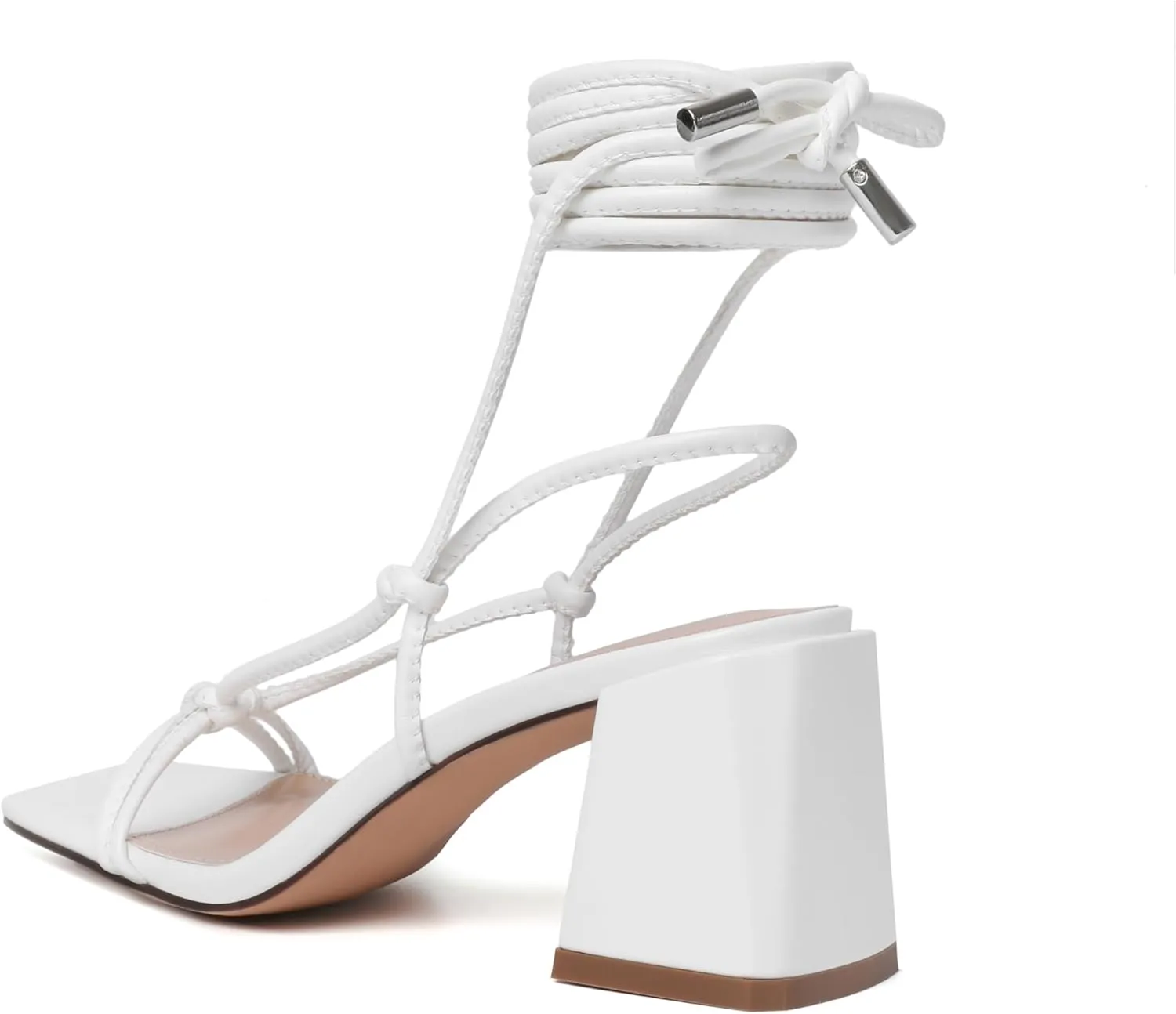 vivianly Women's Lace Up Chunky Heel Sandals Strappy Straps Ankle Wrap Heels