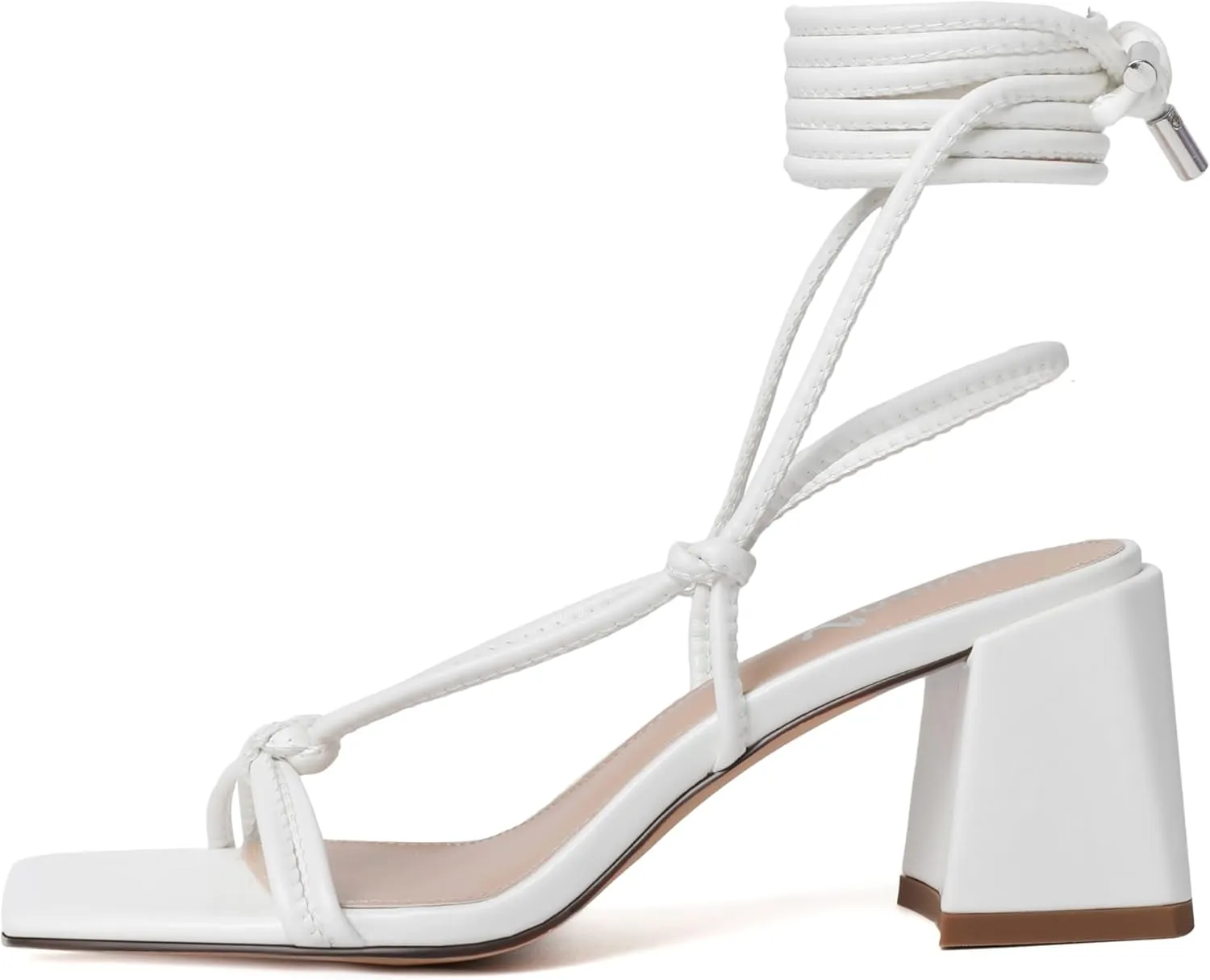 vivianly Women's Lace Up Chunky Heel Sandals Strappy Straps Ankle Wrap Heels