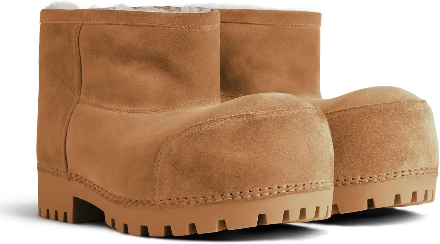 VOMIRA Suede Platform Snow Boots for Women Classic Round Toe Fur Hippy Winter Boots Slip On Knee High Boots Women Brown Boots Comfortable Chunky Heel Trending Shoes