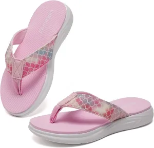 WateLves Girls Flip Flops Non-Slip Casual Thong Sandals Summer Sandal Shoes for Beach Swim Pool (Little Kid/Big Kid)