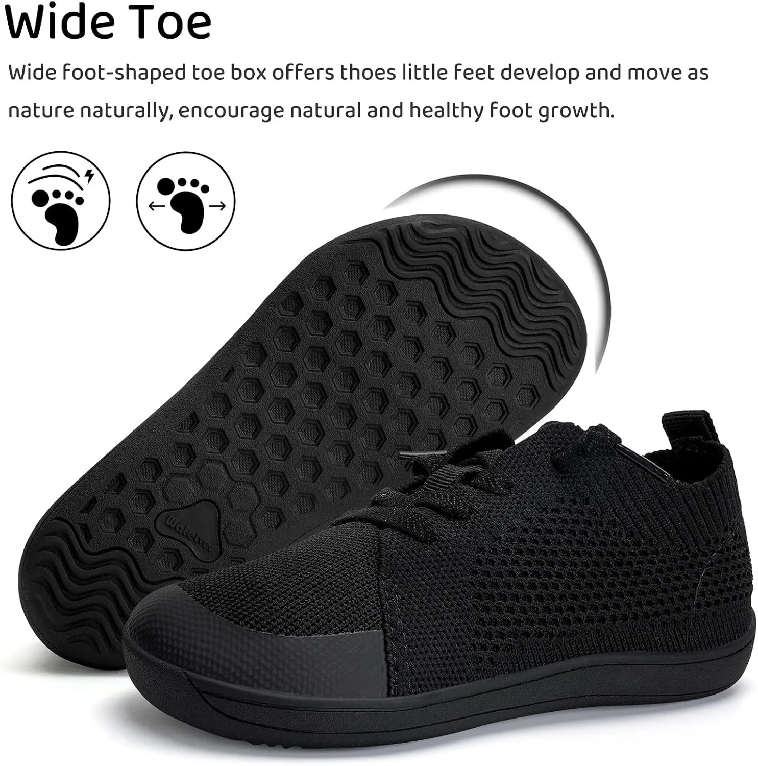 WateLves Toddler Little Kids Wide Barefoot Shoes Boys Girls Minimalist Sneakers Lightweight Breathable Walking Shoes | Naturally Splay | Flexible Fit