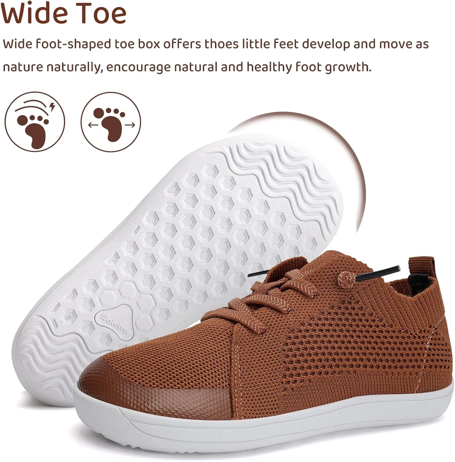 WateLves Toddler Little Kids Wide Barefoot Shoes Boys Girls Minimalist Sneakers Lightweight Breathable Walking Shoes | Naturally Splay | Flexible Fit