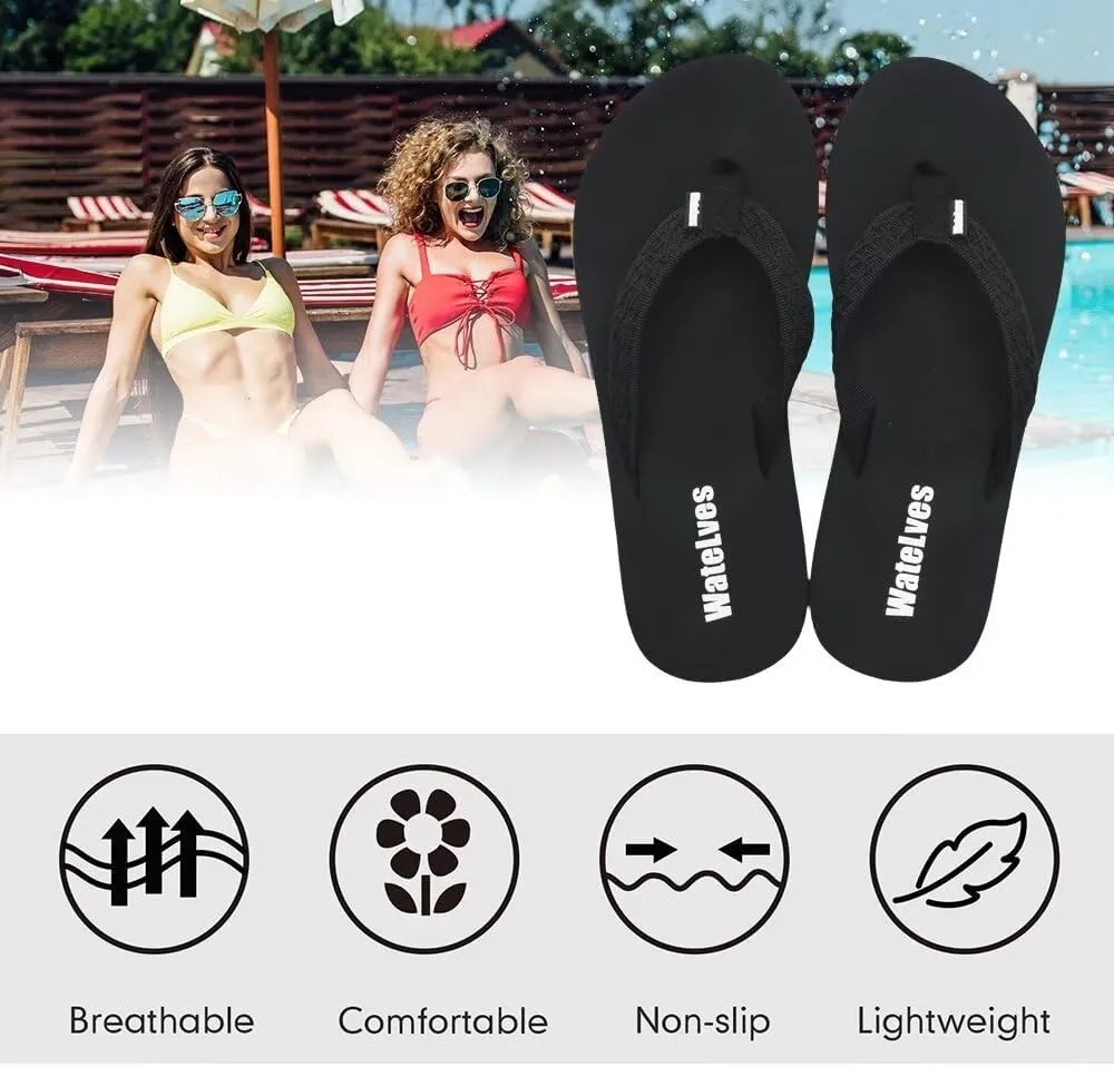 WateLves Womens-Flip-Flops-Thong-Sandals-Beach-Shoes Light and Comfortable for Vacation