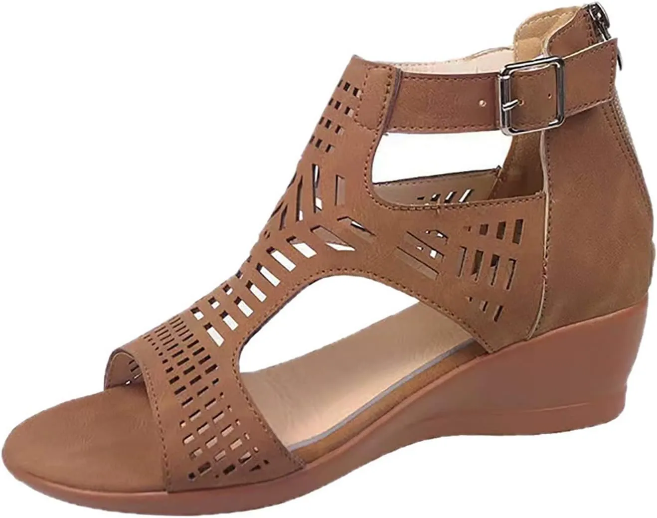 Wedge 2024 Heeled Sandals Cute Wedge Sandals Spring Open Toe Trendy Casual Comfort Summer Cover Heel Dressy Cutout
