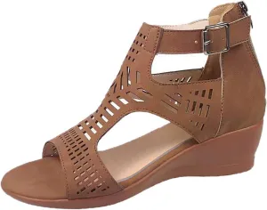 Wedge 2024 Heeled Sandals Cute Wedge Sandals Spring Open Toe Trendy Casual Comfort Summer Cover Heel Dressy Cutout