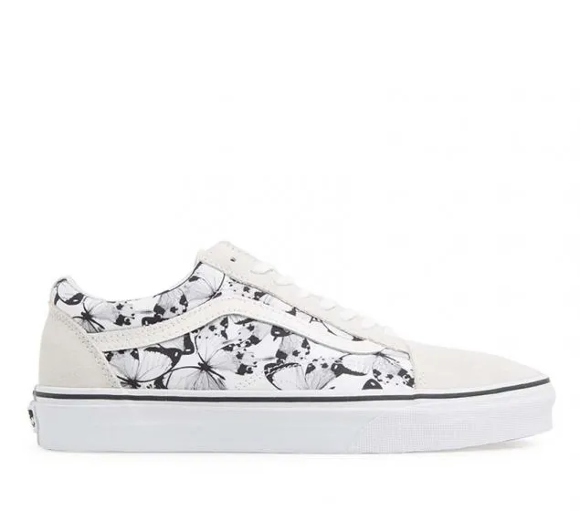 WHITE (BUTTERFLY) TRUE Ready-made BLACK SKOOL VANS | OLD | Discounted