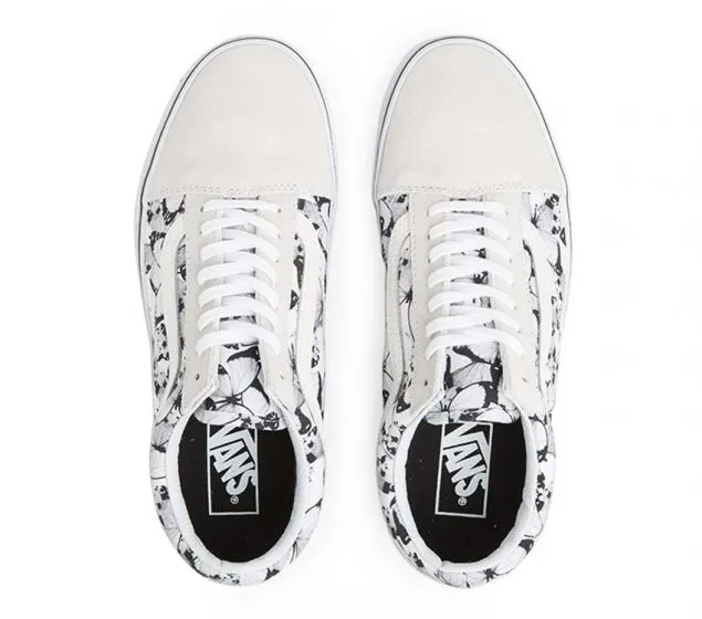 WHITE (BUTTERFLY) TRUE Ready-made BLACK SKOOL VANS | OLD | Discounted