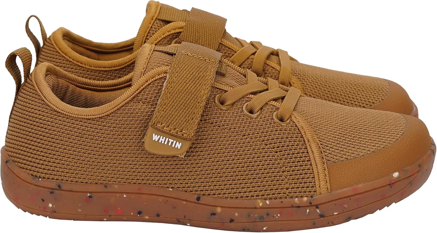 WHITIN Little/Big Kid Barefoot Shoes | Boys/Girls Lace-up Minimalist Sneakers | Wide Toe Box | Natural Flexible Fit
