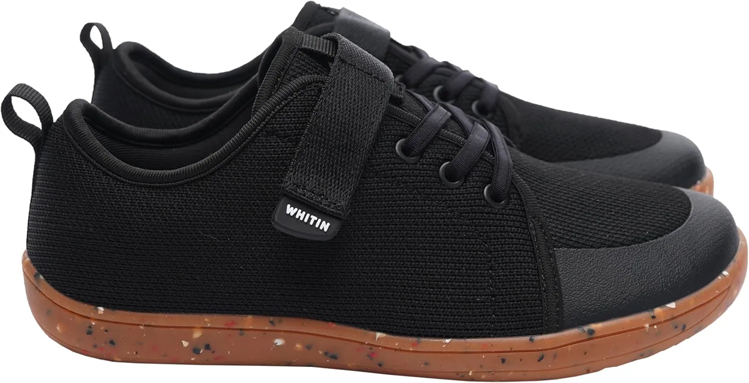 WHITIN Little/Big Kid Barefoot Shoes | Boys/Girls Lace-up Minimalist Sneakers | Wide Toe Box | Natural Flexible Fit