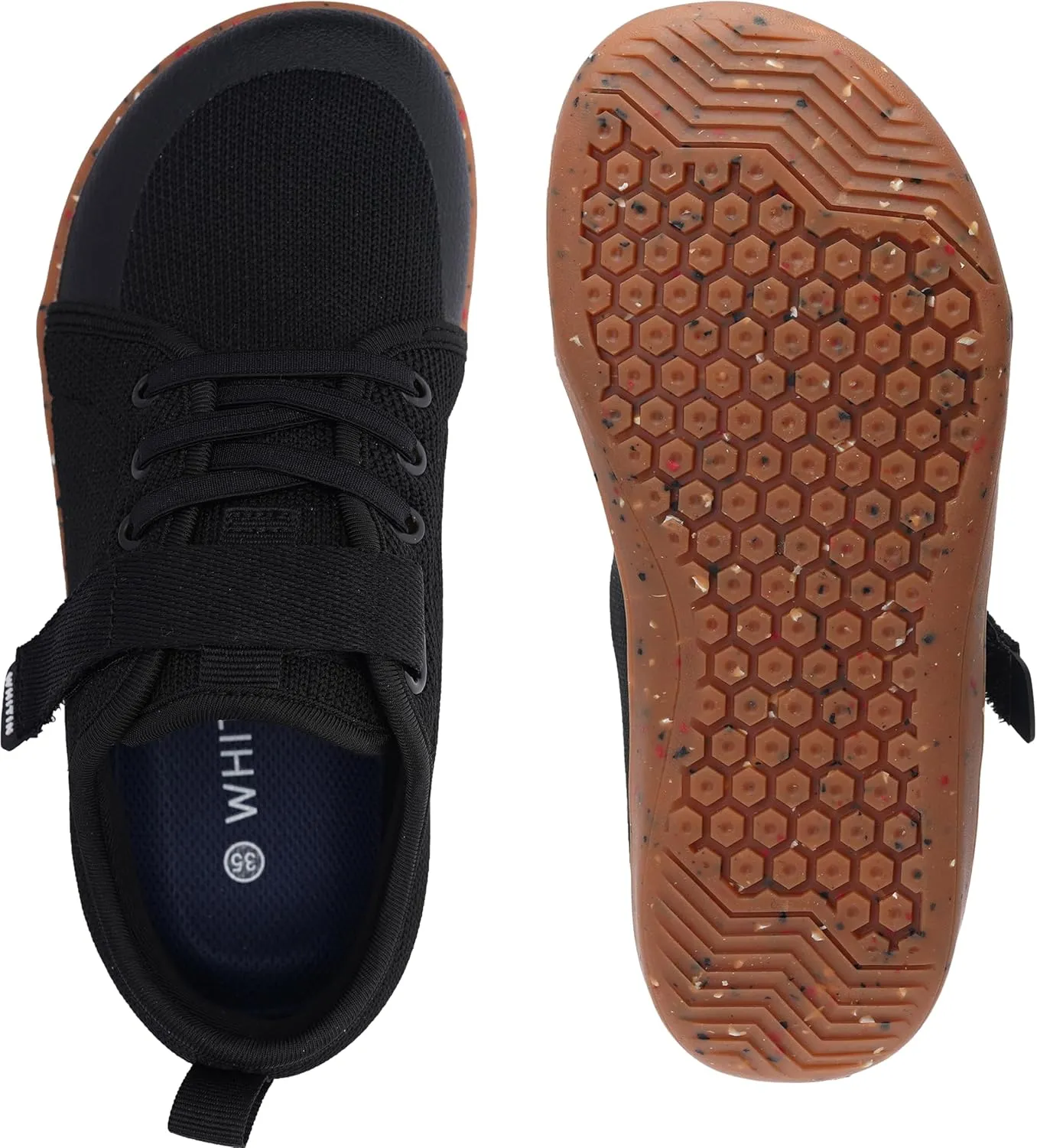 WHITIN Little/Big Kid Barefoot Shoes | Boys/Girls Lace-up Minimalist Sneakers | Wide Toe Box | Natural Flexible Fit