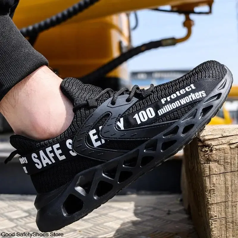 Wildking Breathable Lightweight Safety Work Sneakers Steel Toe Shoes R012