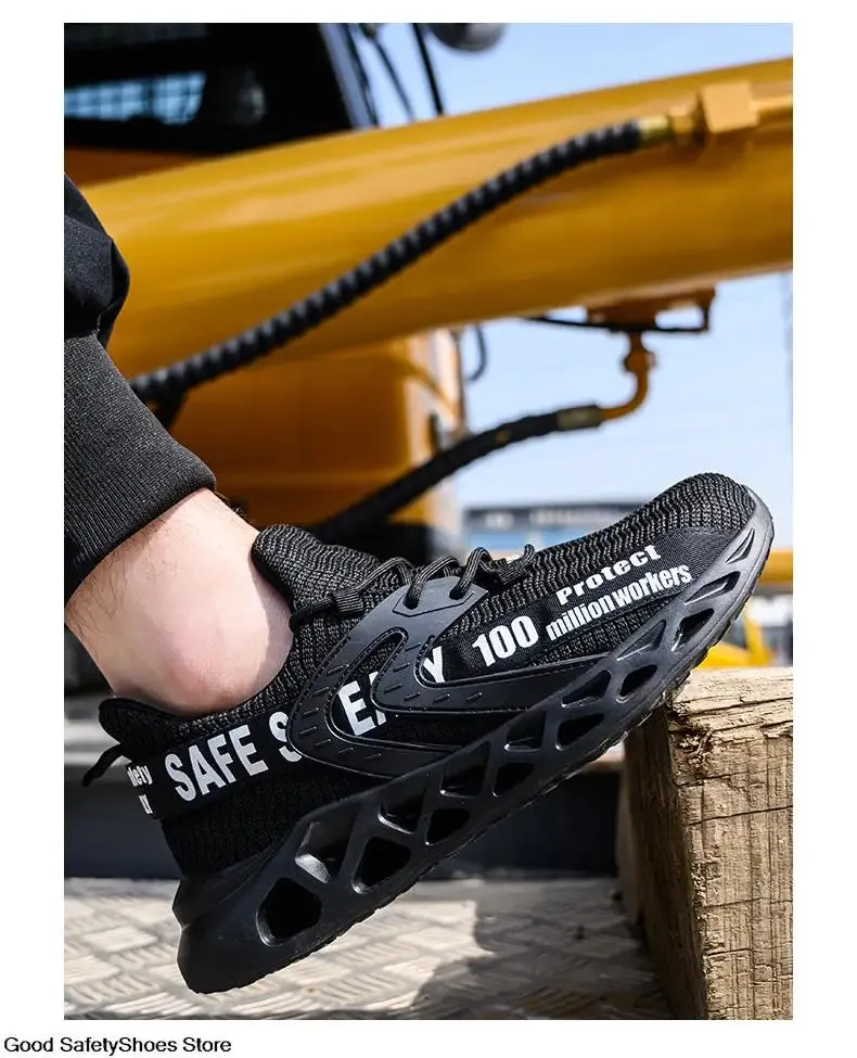 Wildking Breathable Lightweight Safety Work Sneakers Steel Toe Shoes R012