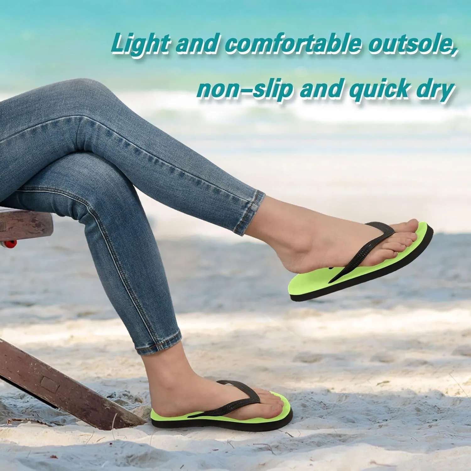 Women Beach Summer Casual Flip Flop BlackQuick Dry Sandals Slipper for Men Black