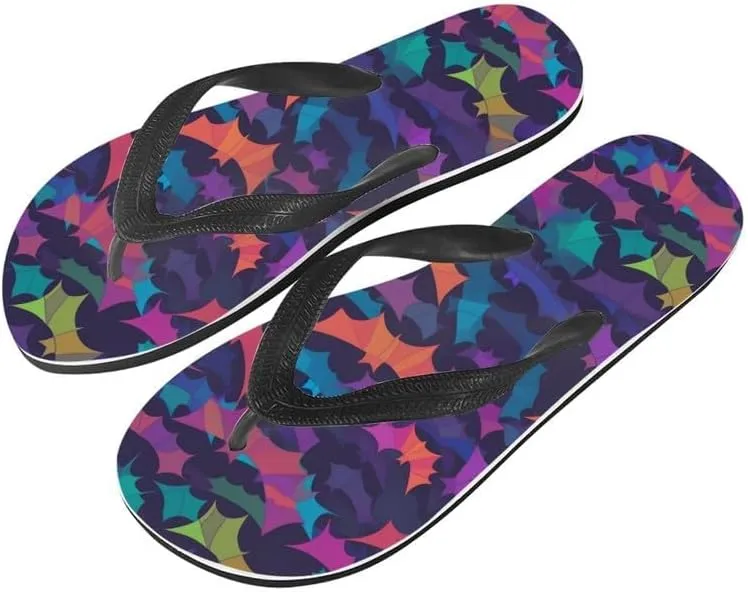 Women Camouflage Flip Flop Sandal, Sunflower Tulip Summer Lightweight Slippers Print Hawaii Holiday Thong Sandals