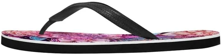 Women Camouflage Flip Flop Sandal, Sunflower Tulip Summer Lightweight Slippers Print Hawaii Holiday Thong Sandals