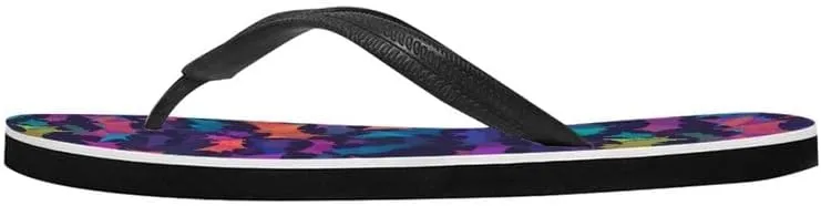 Women Camouflage Flip Flop Sandal, Sunflower Tulip Summer Lightweight Slippers Print Hawaii Holiday Thong Sandals