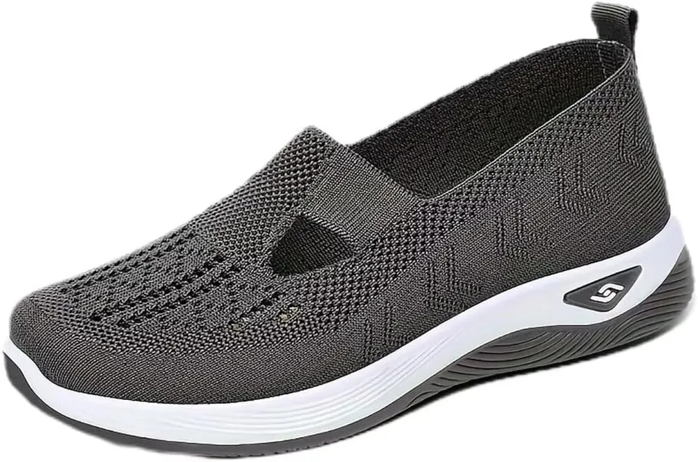 Women Footwear Orthopedic Sneakers Woven Breathable Running Shoes Arch Support Walking Shoes Soft Sole Shoes Cloud Slide Orthopedic