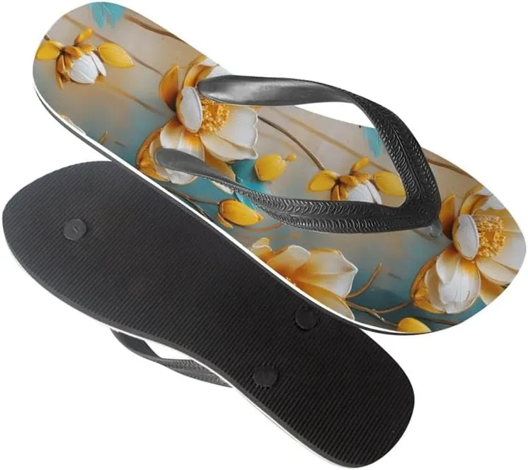 Women Geometry Flip Flop Sandal, Sunset Butterfly Hotel Travel Footwear Lotus Comfort Slippers Flip Flop Sandals