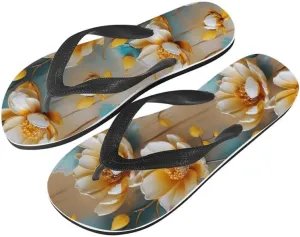 Women Geometry Flip Flop Sandal, Sunset Butterfly Hotel Travel Footwear Lotus Comfort Slippers Flip Flop Sandals