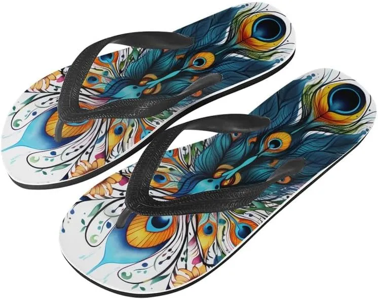 Women Geometry Flip Flop Sandal, Sunset Butterfly Hotel Travel Footwear Lotus Comfort Slippers Flip Flop Sandals