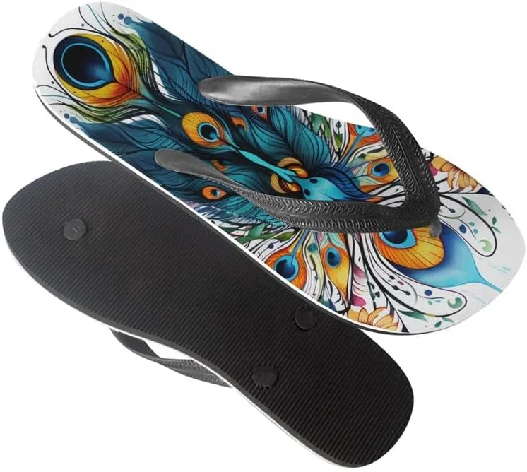 Women Geometry Flip Flop Sandal, Sunset Butterfly Hotel Travel Footwear Lotus Comfort Slippers Flip Flop Sandals