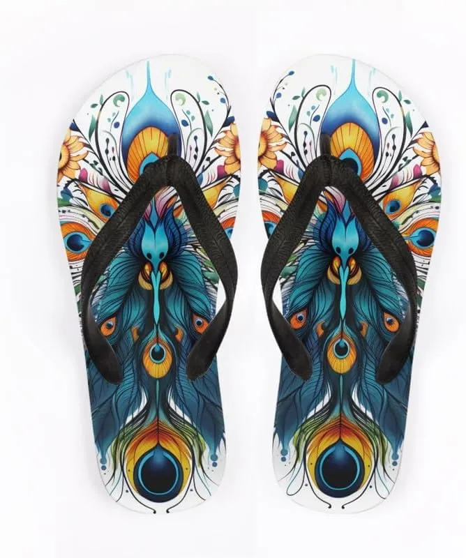 Women Geometry Flip Flop Sandal, Sunset Butterfly Hotel Travel Footwear Lotus Comfort Slippers Flip Flop Sandals