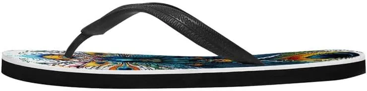Women Geometry Flip Flop Sandal, Sunset Butterfly Hotel Travel Footwear Lotus Comfort Slippers Flip Flop Sandals