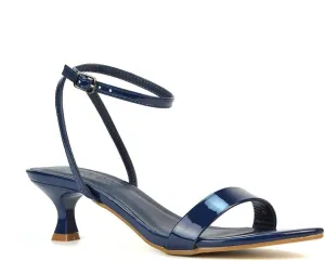 Women Kitten Low Heel Strappy Sandal Ladies Ankle Strap Two Part Heeled Shoes Size 5-10