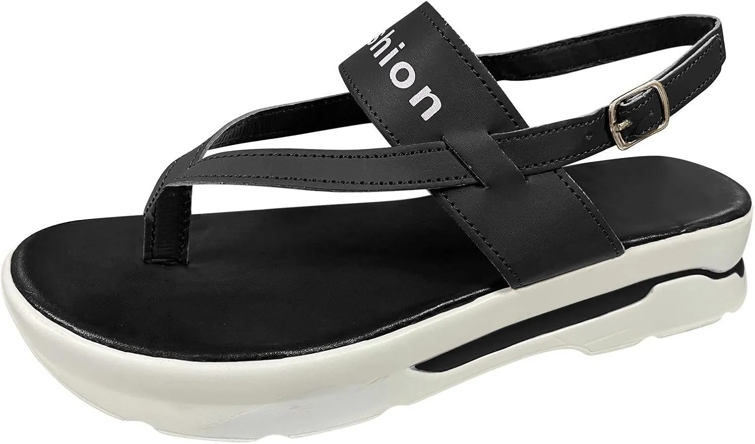 Women Platform Sandal Adjustable Buckle Ankle Strap Clip Toe Sandal Summer Open Toe Non Slip Flip Flops For Beach