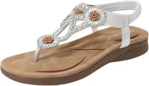 Women Sandals Elastic Ankle Strap Casual Beach Slip On Shoes Orthopedic Flip Flops Women Shower Flip Flops Women
