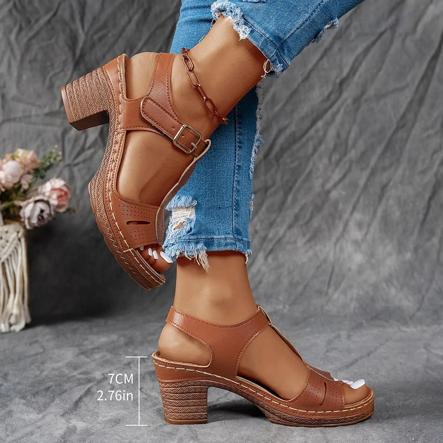 Women Sandals Wedge Shoes with Arch Support Comfortable Orthopedic Sandal Dressy Summer Womens Flip Flops Fashion Walking Wedges with Adjustable