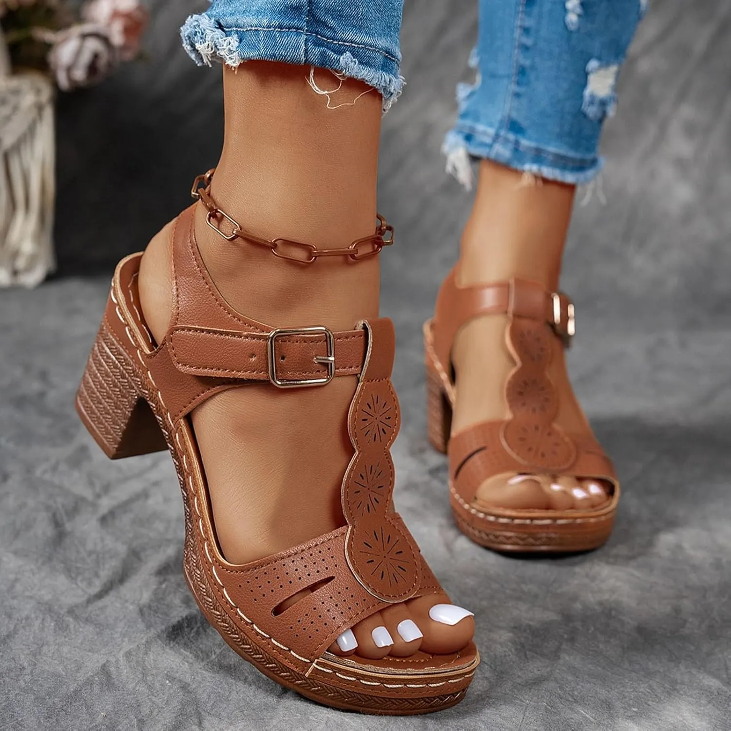 Women Sandals Wedge Shoes with Arch Support Comfortable Orthopedic Sandal Dressy Summer Womens Flip Flops Fashion Walking Wedges with Adjustable