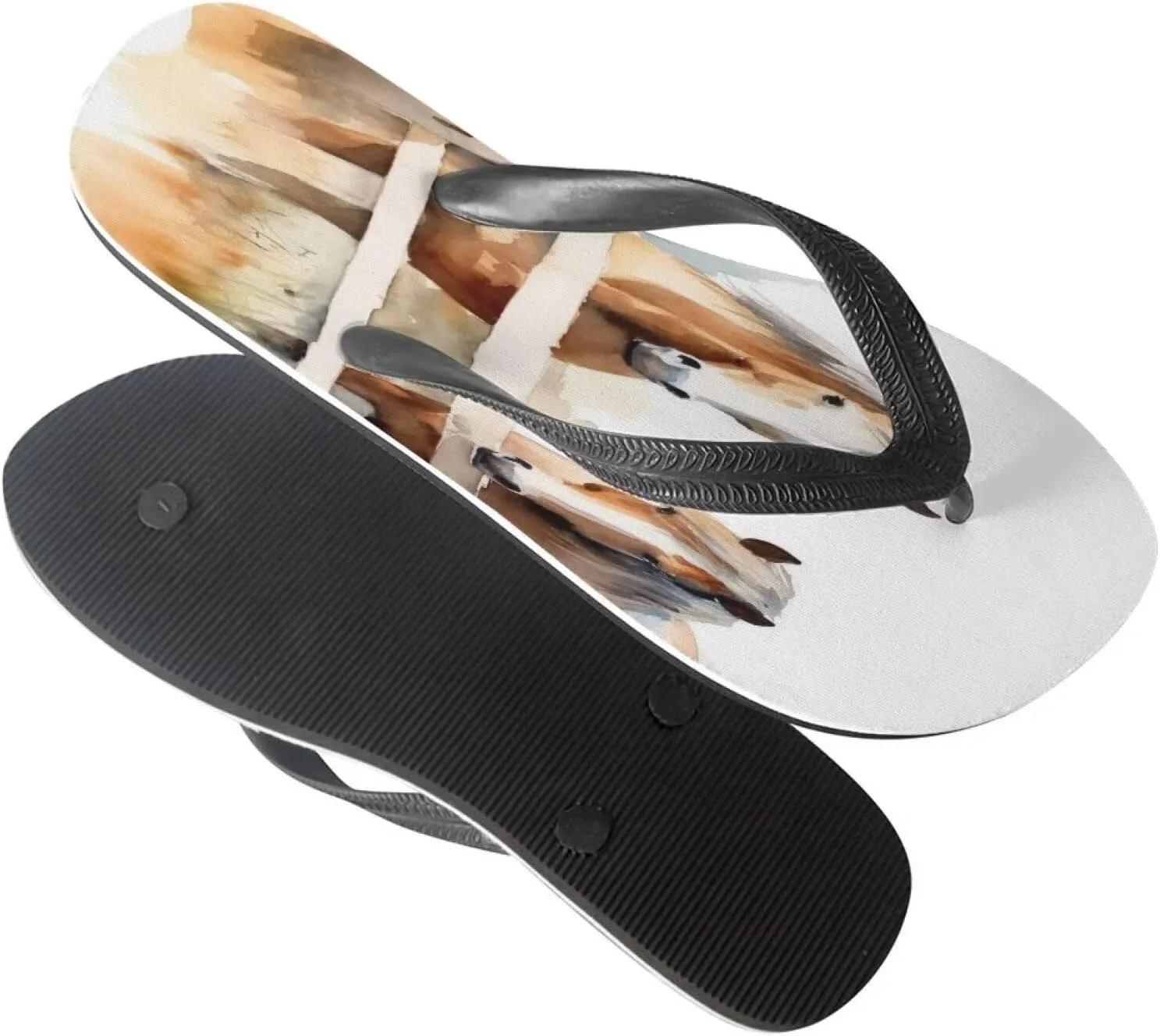 Women Skull Flip Flop Sandal, Animal Floral Classic Men's Thong Sandals Bathroom Soft Comfort Fit Unisex